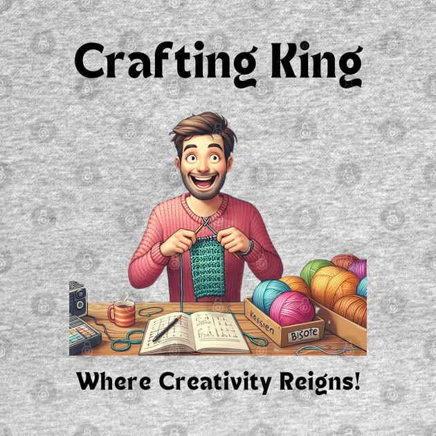 Crafting King:  Where Creativity Reigns, Man Crafting Knitting by MugMusewear